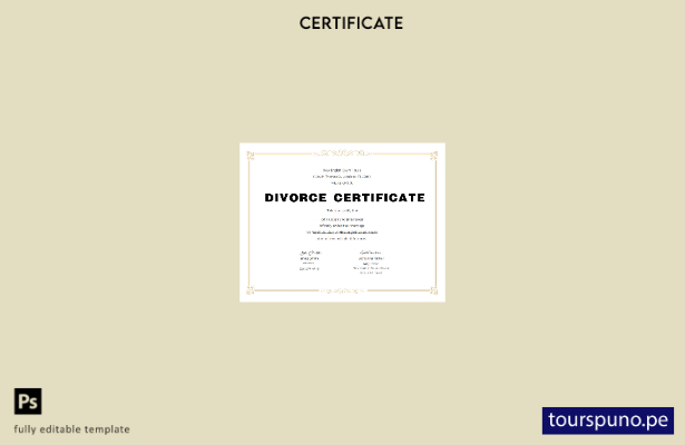 Plantilla de certificado de divorcio de EE. UU. lista para imprimir